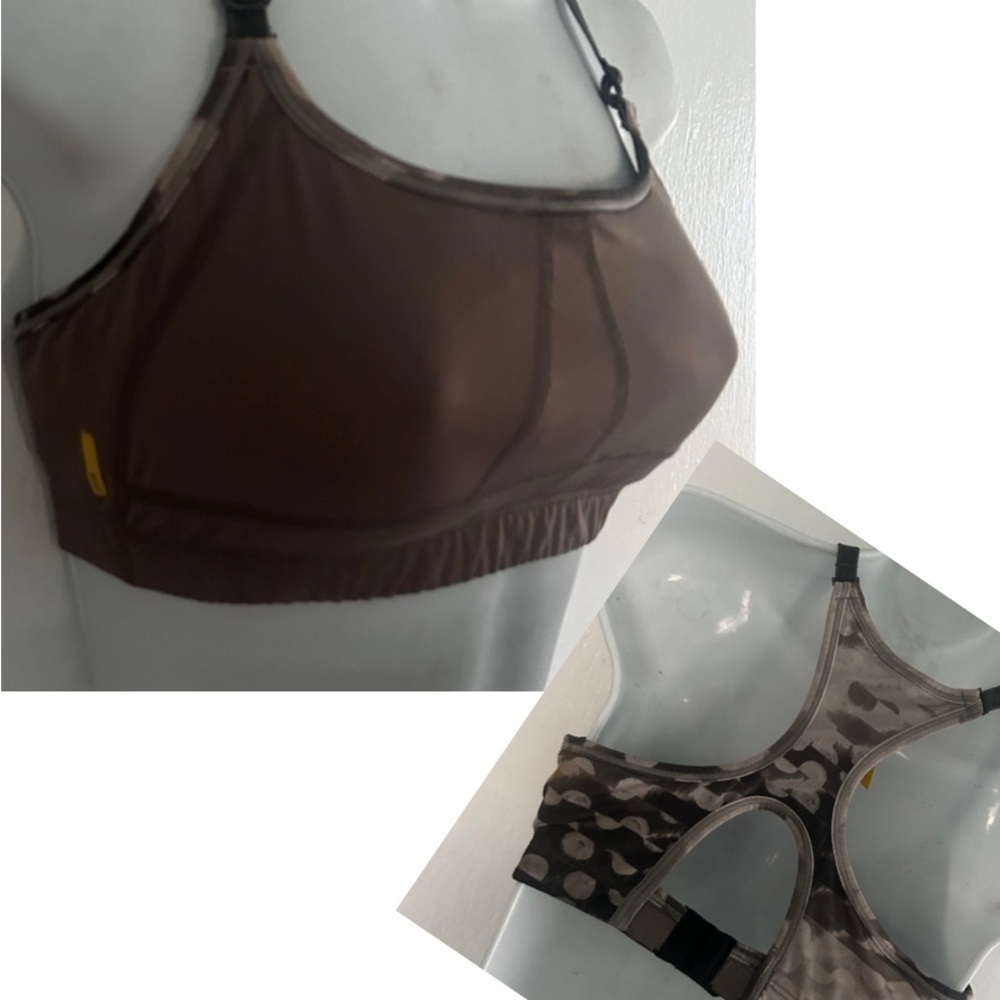 Lole Adjustable Racerback Sports Bra Taupe Brown M